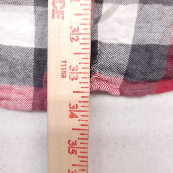 Croft & Barrow Gingham Flannel Casual Button Up Shirt Mens Size Medium M Red - Picture 7 of 10